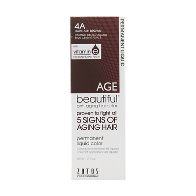 AGEbeautiful Anti-Aging Permanent Liquid Haircolor with Vitamin E 4A Dark Ash Brown