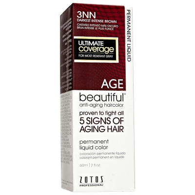 AGEbeautiful Anti-Aging Permanent Liquid Haircolor with Vitamin E 3NN Darkest Intense Brown