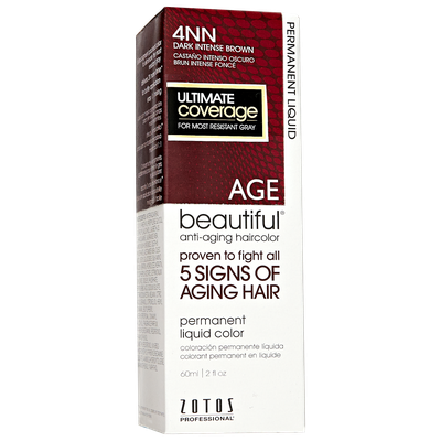 AGEbeautiful Anti-Aging Permanent Liquid Haircolor with Vitamin E 4NN Dark Intense Brown