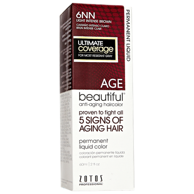 AGEbeautiful Anti-Aging Permanent Liquid Haircolor with Vitamin E 6NN Light Intense Brown