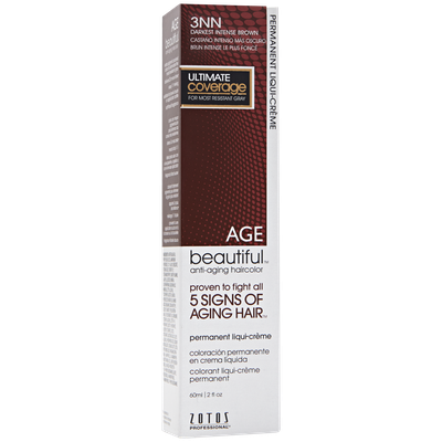 AGEbeautiful Anti-Aging Permanent Liqui-creme Haircolor with Vitamin E 3NN Darkest Intense Brown
