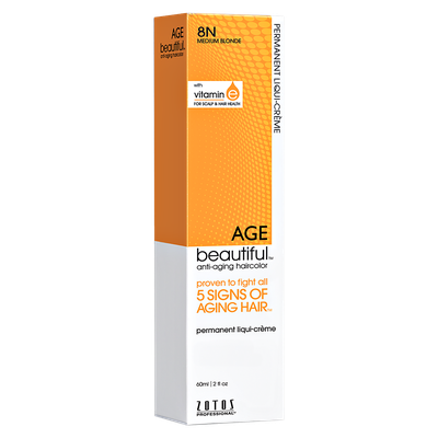 Zotos AGEbeautiful Anti-aging Permanent Liqui-creme Haircolor 8N Medium Blonde