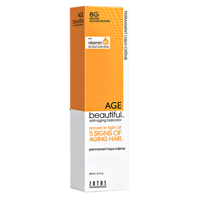 Zotos AGEbeautiful Anti-aging Permanent Liqui-creme Haircolor 8G Medium Golden Blonde