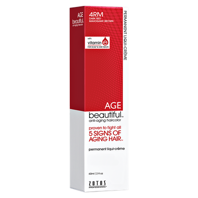 AGEbeautiful Anti-aging Permanent Liqui-creme Haircolor 4RM Dark Red Mahogany Brown