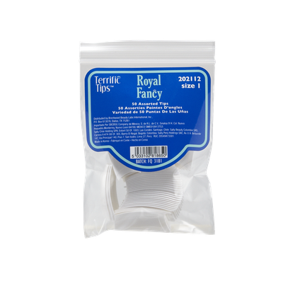 Terrific Tips Royal Fancy Size 1 White Nail Tips