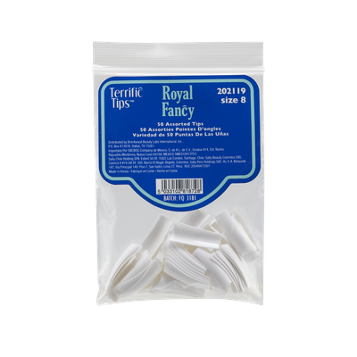 Terrific Tips Royal Fancy Size 8 White Nail Tips