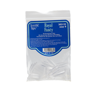 Terrific Tips Royal Fancy Size 9 Clear Nail Tips