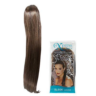 ExpressLocs Ponytail Clip-in Sleek Hairpiece Medium Brown