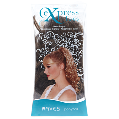 ExpressLocs Ponytail Clip-in Waves Hairpiece Medium Brown