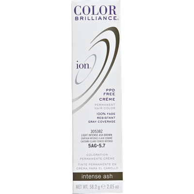 Ion Color Brilliance Permanent Creme Hair Color 5AG Light Intense Ash Brown