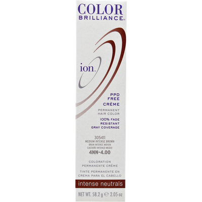 Ion Color Brilliance Permanent Creme Intense Neutrals 4NN Medium Intense Brown