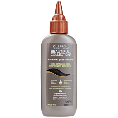 Clairol Professional Beautiful Collection Advanced Gray Solution Semi Permanent Hair Color 2N Espresso Brown