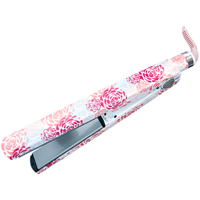 Jilbere Nano Silver Floral Print Flat Iron 1 1/4 Inch