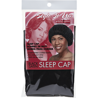 Proclaim Style It Up Black Satin Sleep Cap