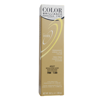 Ion Color Brilliance Ammonia Free Permanent Creme Hair Color 7NN Medium Intense Blonde