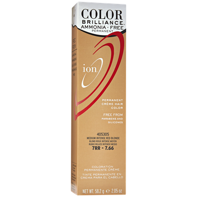 Ion Color Brilliance Ammonia Free Permanent Creme Hair Color 7RR Medium Intense Red Blonde