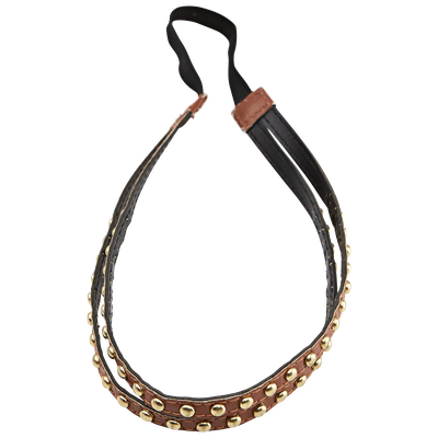 Dcnl Hair Accessories DCNL Leather Double Strand Headwrap with Studs