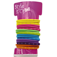 Style It Up Flat Flower Print Hair Elastics