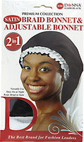 Donna Adjustable Braid Bonnet Black and White