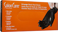 Salon Care Extra Large Black Vinyl Gloves