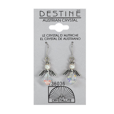 Crystallite By Destine Destine Austrian Crystal Earrings Clear Angel Dangle