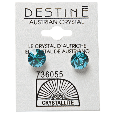 Crystallite BZ Teal Large Stud 8mm