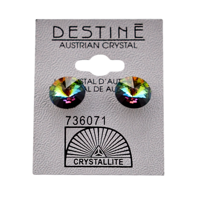 Crystallite Destine Austrian Crystal VM Rivoli Post Earrings