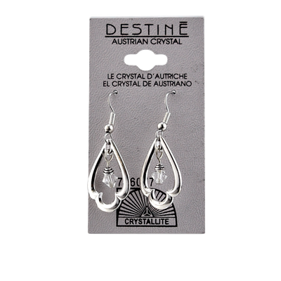 Crystallite Destine Austrian Trefoil Dangle Earrings