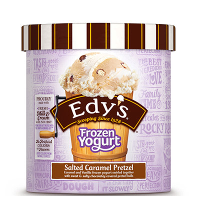 Edy's Slow Churned Frozen Yogurt Salted Caramel Pretzel