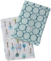 Swaddle Designs Baby Burpies - Cotton - Turquoise Mod Circles - 2 ct