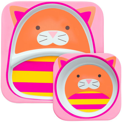 Skip Hop Zoo Melamine Plate and Bowl Set - Cat