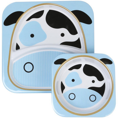 Skip Hop Zoo Melamine Plate and Bowl Set - Cow - 1 ct.
