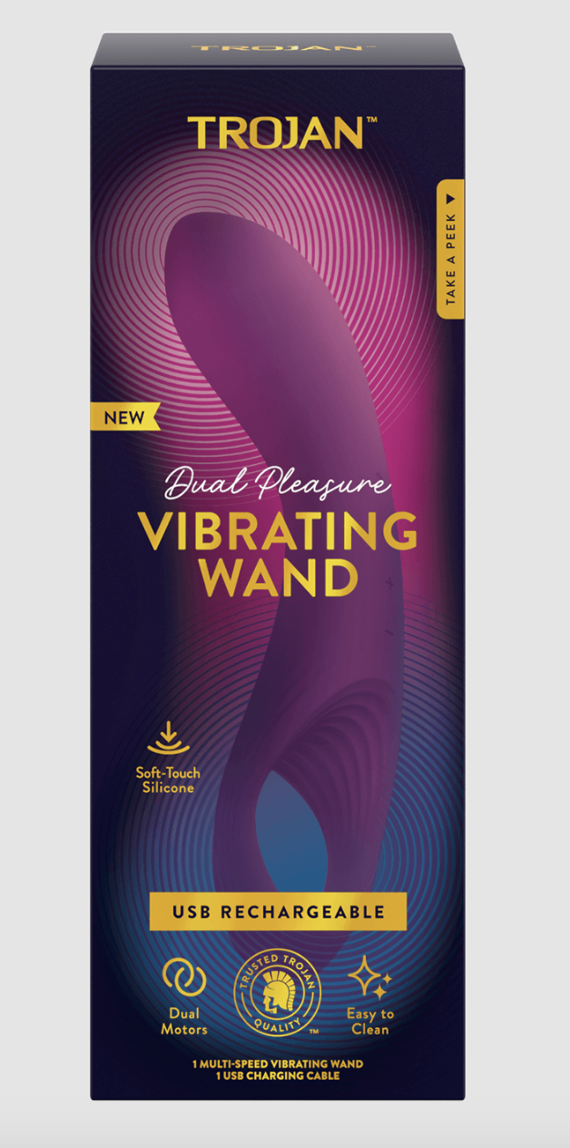 trojan dual pleasure vibrating wand for couples Trojan Tandem Couples Vibrating Ring, 1 ct main image 0