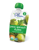Plum Organics Second Blends Pear, Spinach & Pea