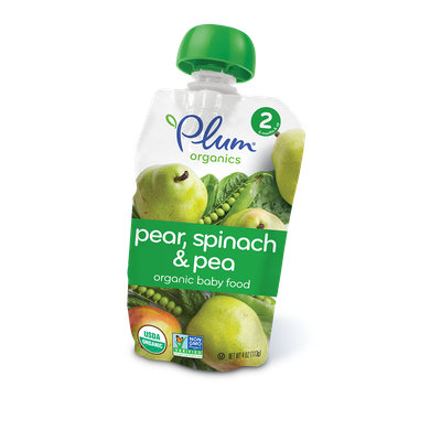 Plum Organics Second Blends Pear, Spinach & Pea