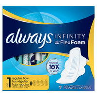 Always Infinity Size 1 Regular Pads with Wings Unscented