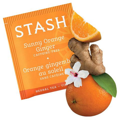 Stash Tea Stash Sunny Orange Ginger Herbal Tea Bags, 18 count, 1.2, (Pack of 6)
