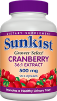Sunkist Vitamins Grower Select® Cranberry 36:1 Concentrate 500mg Capsules