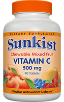 Sunkist Vitamin C 500 mg Chewable Mixed Fruit Tablets
