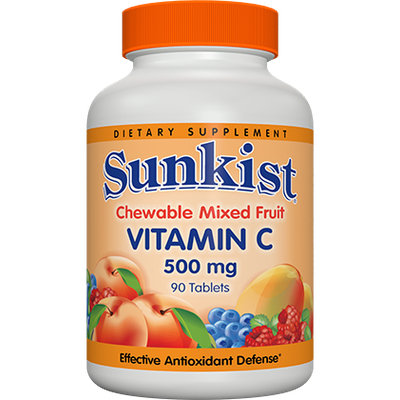 Sunkist Vitamin C 500 mg Chewable Mixed Fruit Tablets