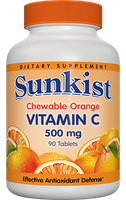 Sunkist Chewable Orange Vitamin C 500mg Tablets