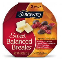 Sargento® Sweet Balanced Breaks® Monterey Jack Natural Cheese with Dried Cranberries and Dark Chocolate Covered Peanuts