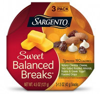 Sargento® Sweet Balanced Breaks® Natural Cheddar Cheese with Sea-Salted Roasted Almonds, Raisins and Greek Yogurt Flavored Drops