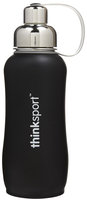 Thinksport Stainless Steel Sports Bottle, Matte Black, 750ml