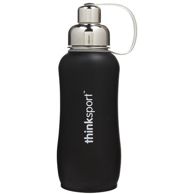 Thinksport Stainless Steel Sports Bottle, Matte Black, 750ml