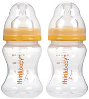 Thinkbaby Vented Baby Bottles - 5 oz - Orange - 2 Pk - 1 ct.