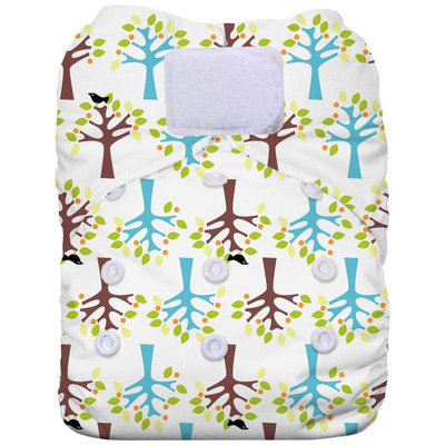 Thirsties One Size All In One Diaper Hook & Loop - Blackbird