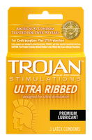 TROJAN™ Stimulations Ultra Ribbed Lubricated Condoms