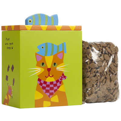Up Country Cat Treat Box - Orange & Yellow