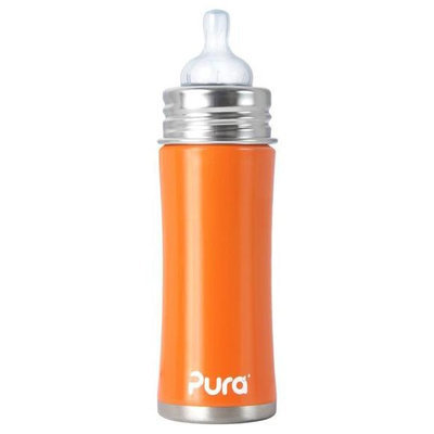 Pura Kiki Infant Bottle Natural Vent Nipple - Orange - 11oz